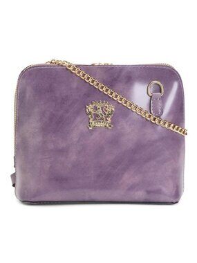 PRATESI Made In Italy Leather Radica Dome Crossbody